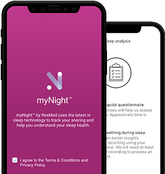 ResMed myNight app home screen
